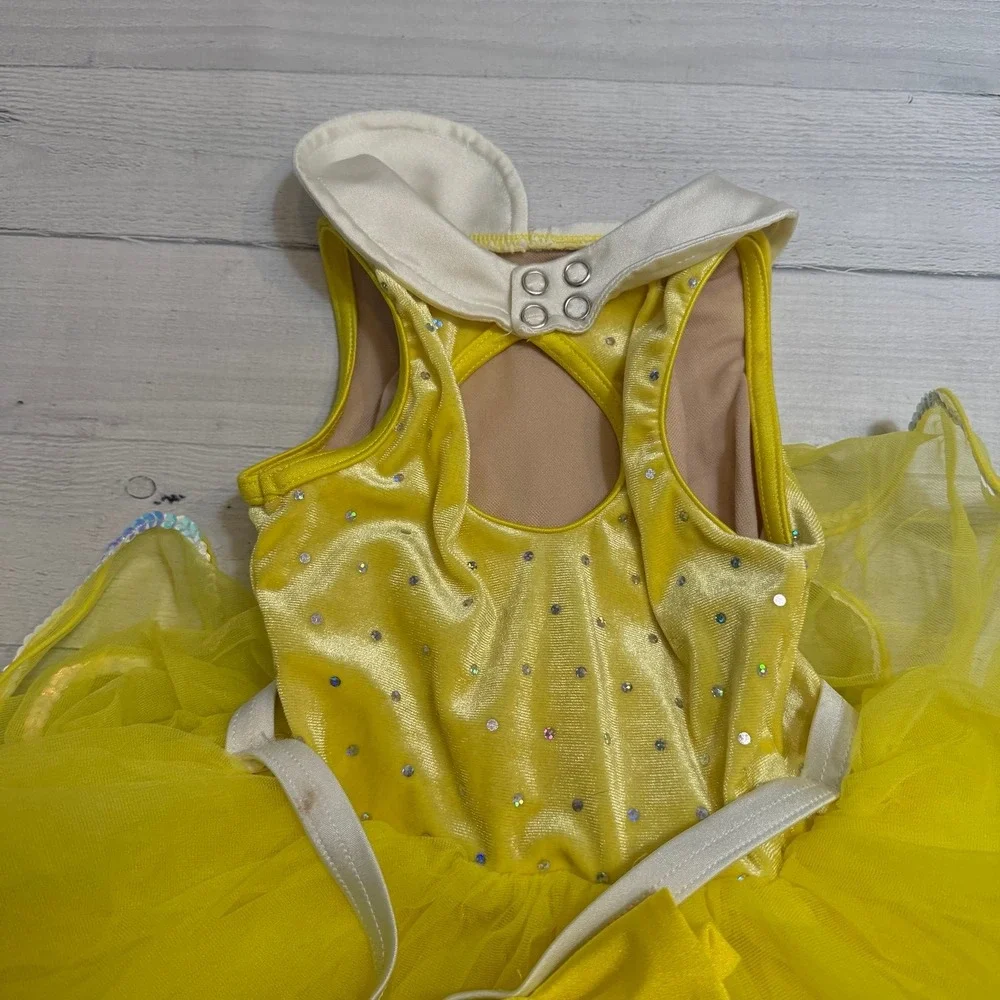 Weissman yellow tutu one piece‎ dance dress costume child XS